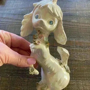 Dog Figurine Vintage Porcelain‎ 7”